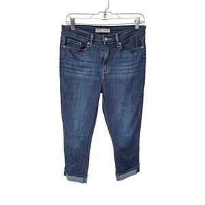 Levis Jeans Womens 6 Blue Capri Mid Rise Rolled Cuff Medium Wash Stretch Denim